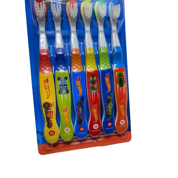 Hot Wheels Soft Toothbrush 6 Pack Kids Toothbrushes Cars Hotwheels Race Cars - Picture 3 of 5